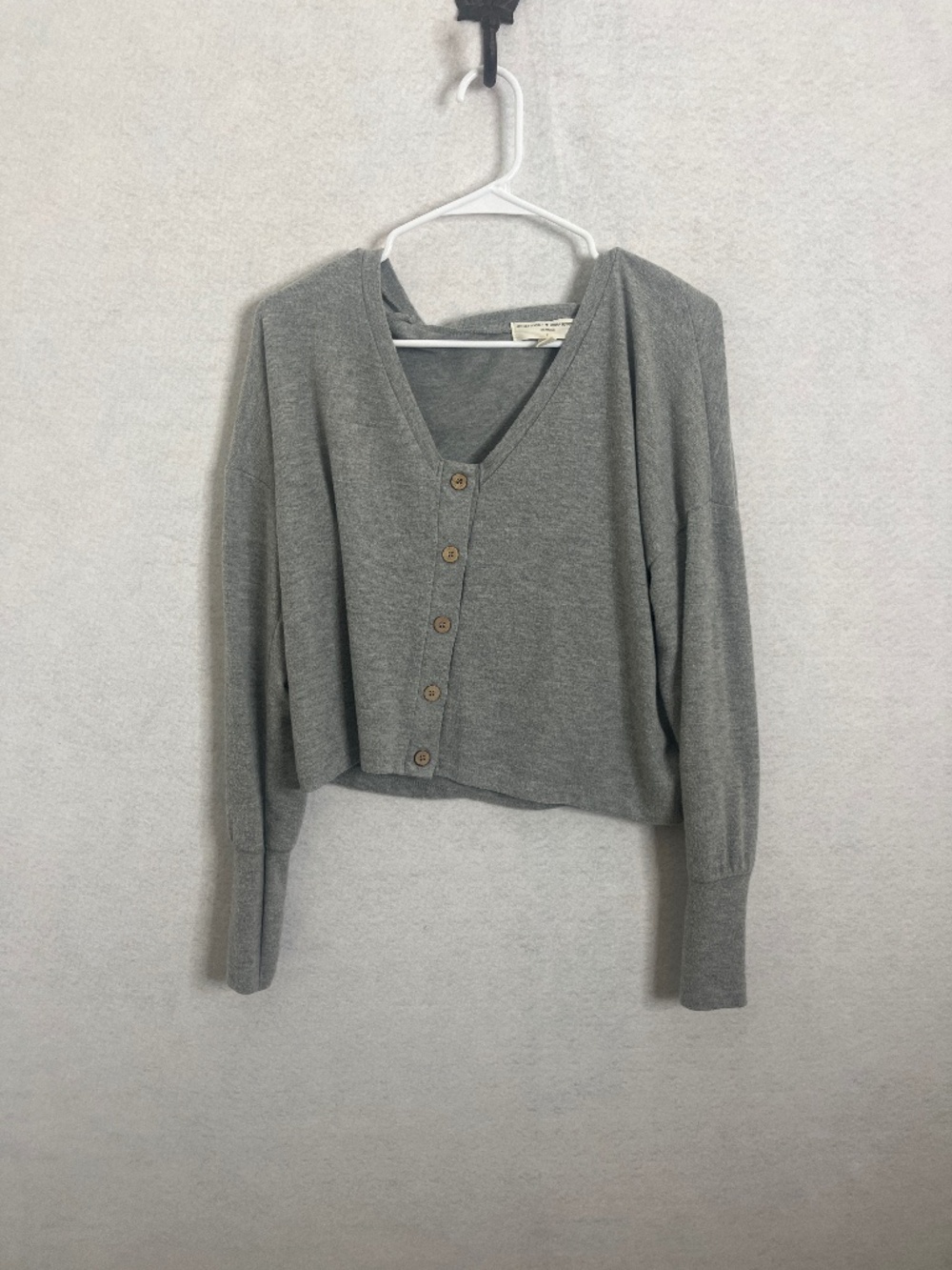 Project Social T Urban Outfitters Gray Button Front Crop Top Size S